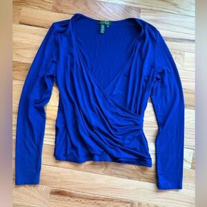 Blue Wrap Top Ralph Lauren